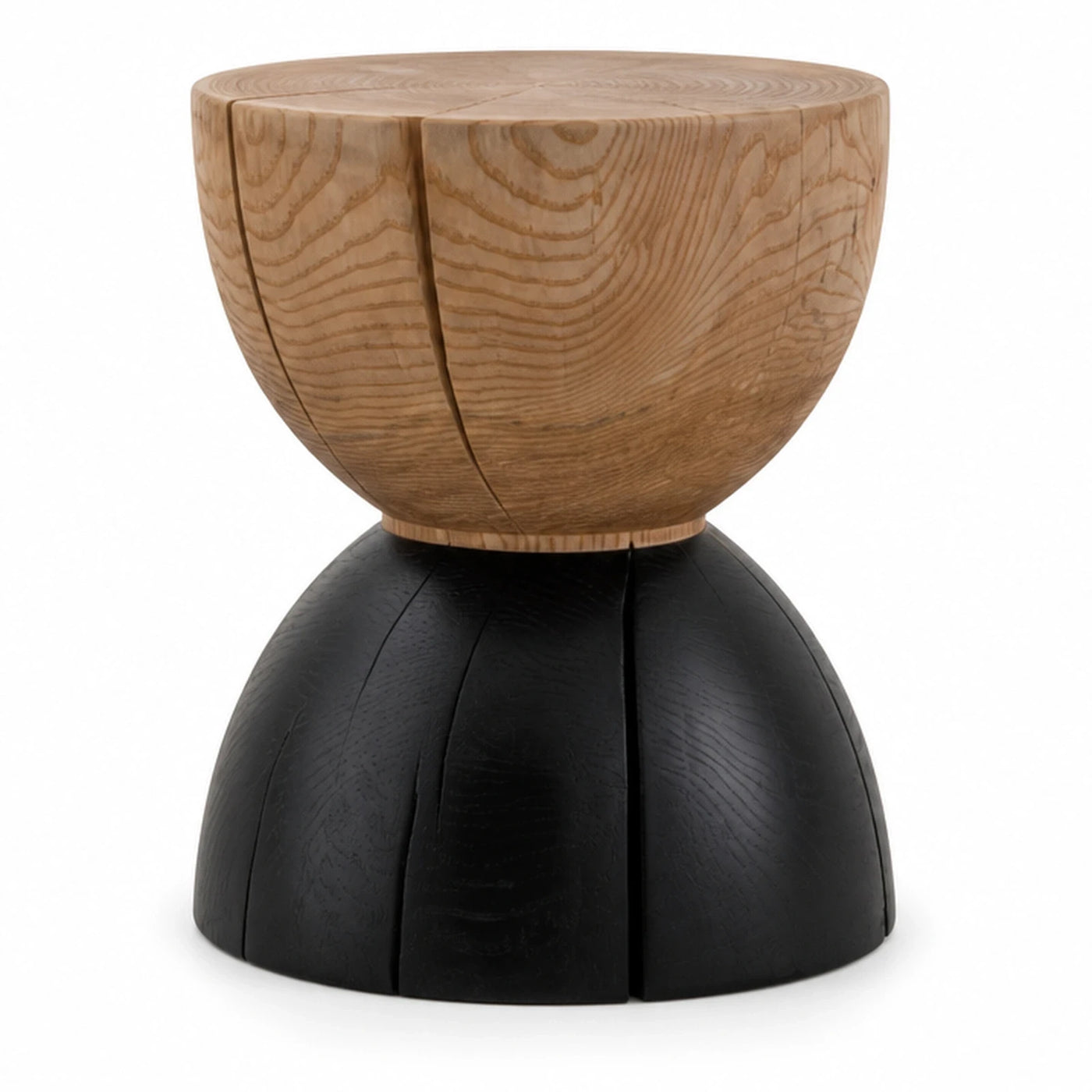 Two-Tone Wooden Hourglass Stool