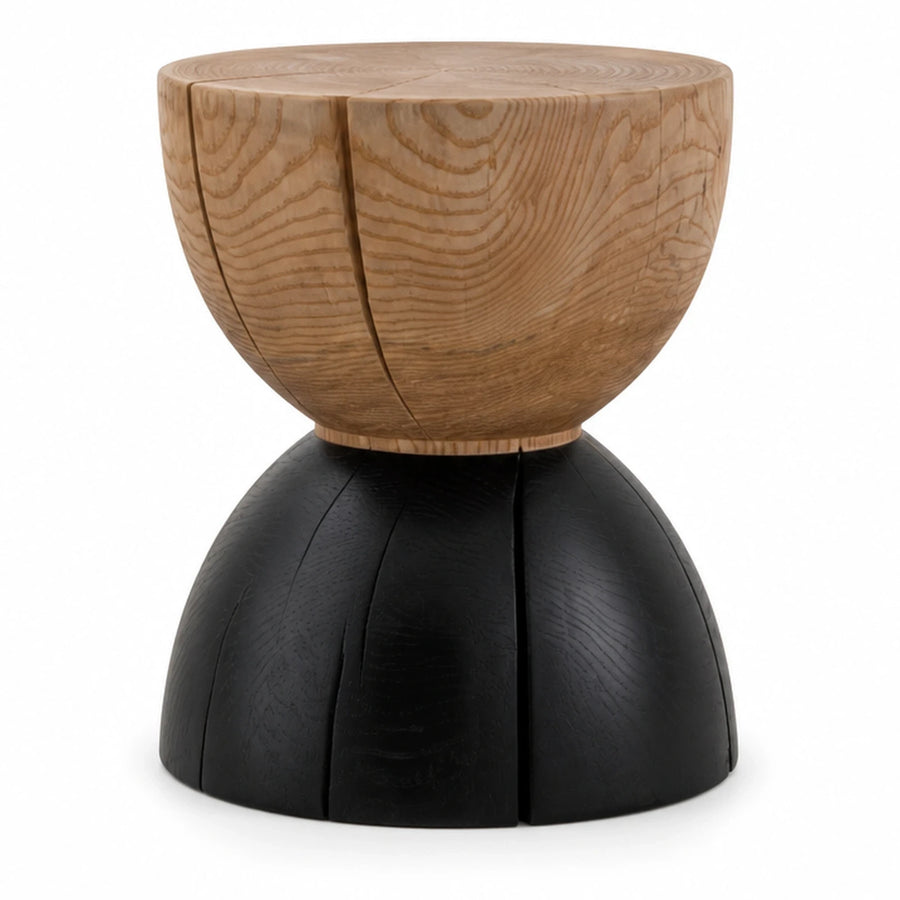 Two-Tone Wooden Hourglass Stool