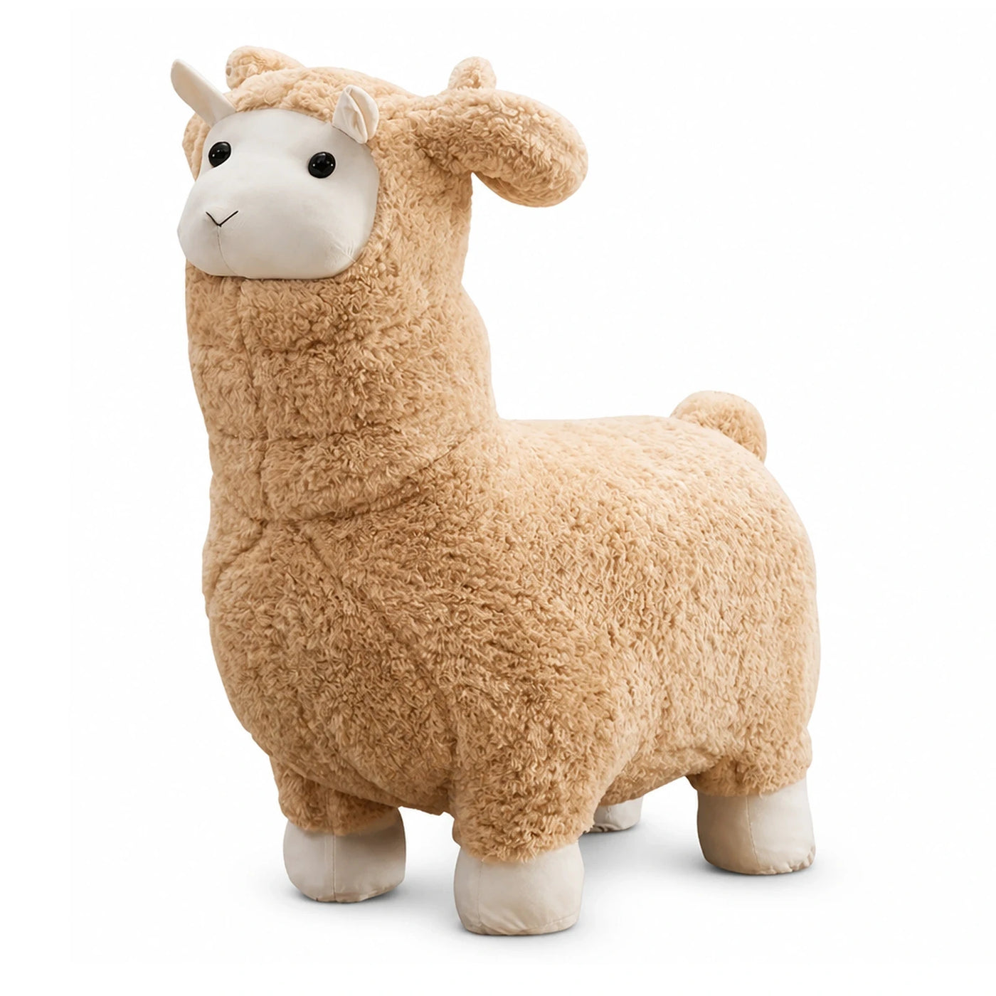 Plush Alpaca Shaped Stool