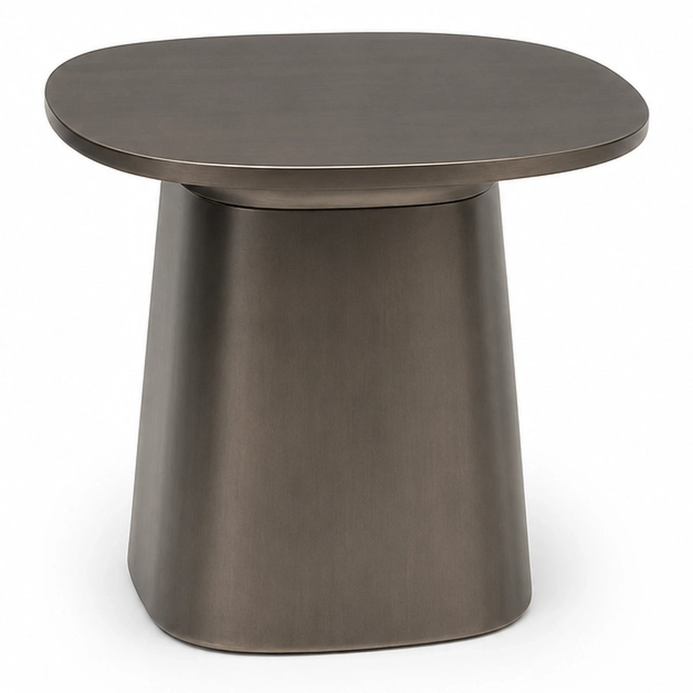 Modern Bronze Metal Oval Side Table