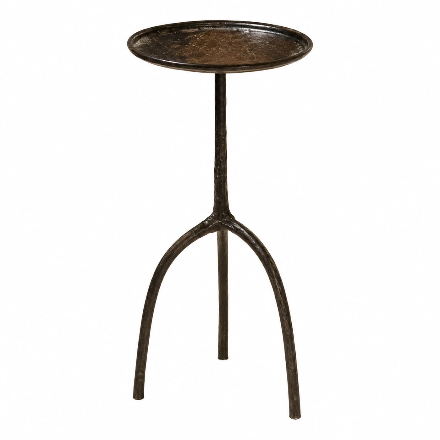 Dark Metal Tripod Side Table with Round Tray Top