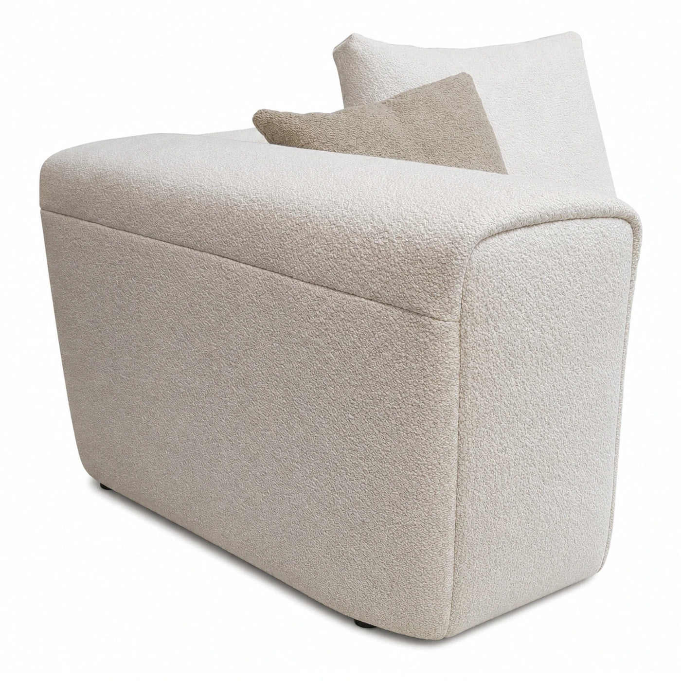 Cream Boucle Modular Armchair with Pillow