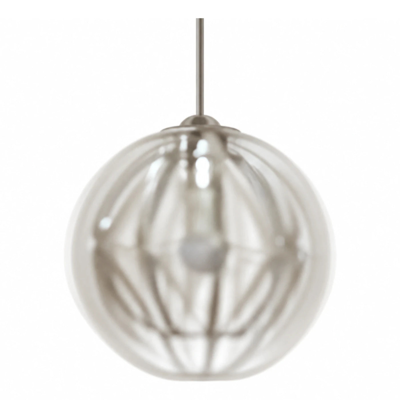 Clear Glass Globe Pendant Light with Swirled Texture
