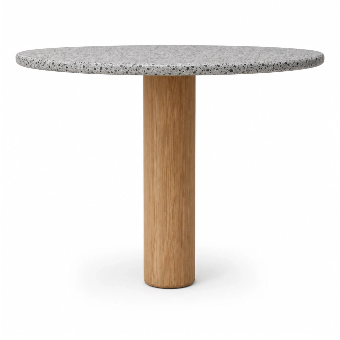 Round Terrazzo Top Dining Table with Wood Base