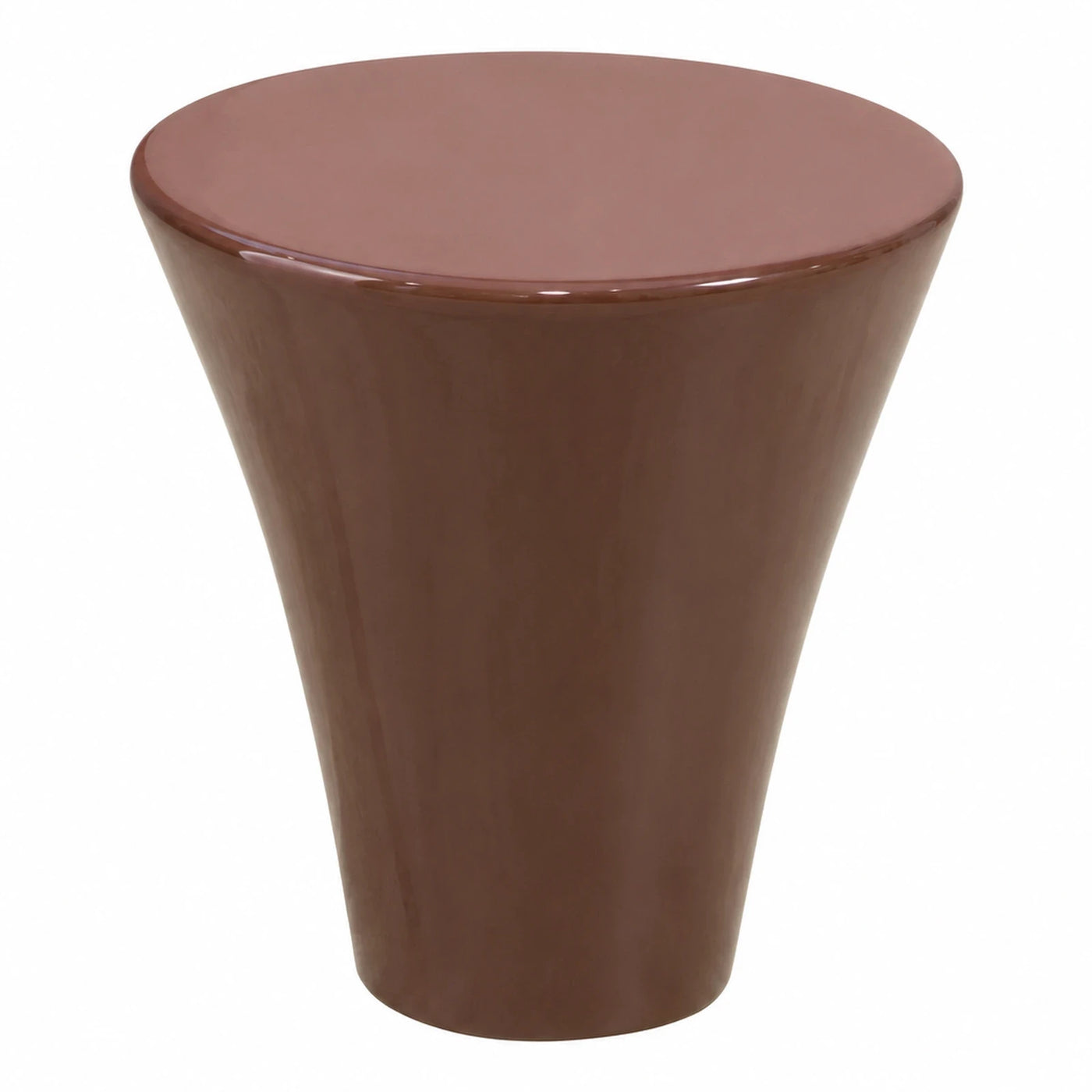 Glossy Brown Ceramic Stool