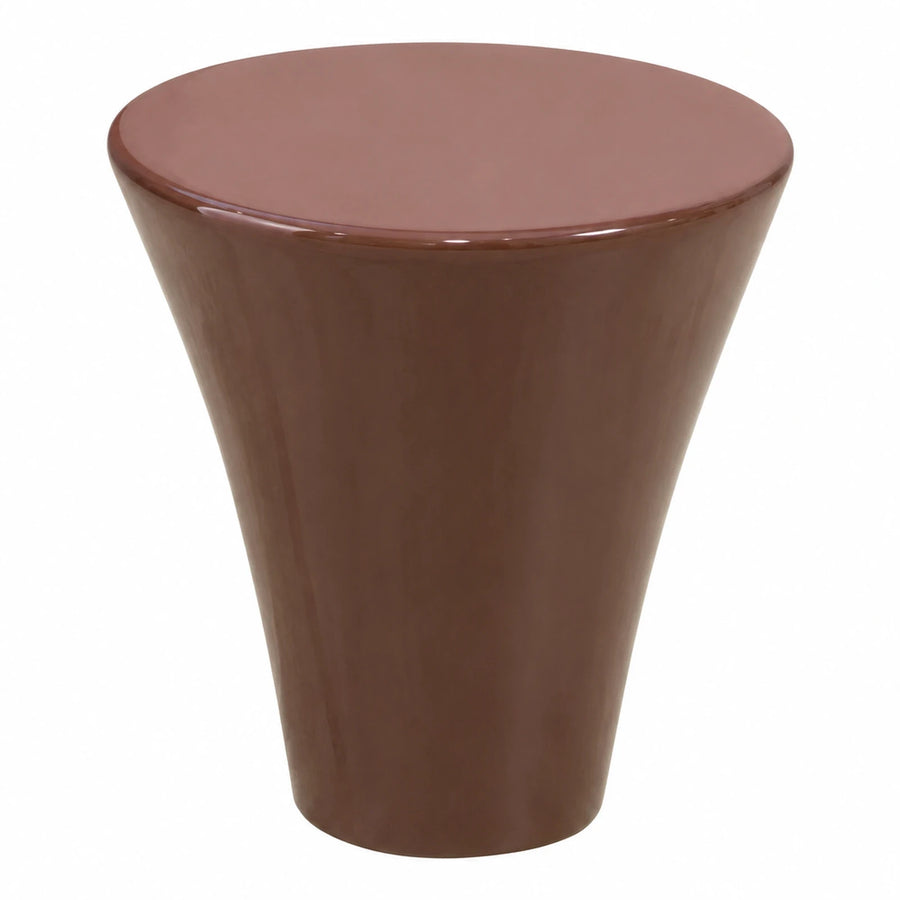 Glossy Brown Ceramic Stool