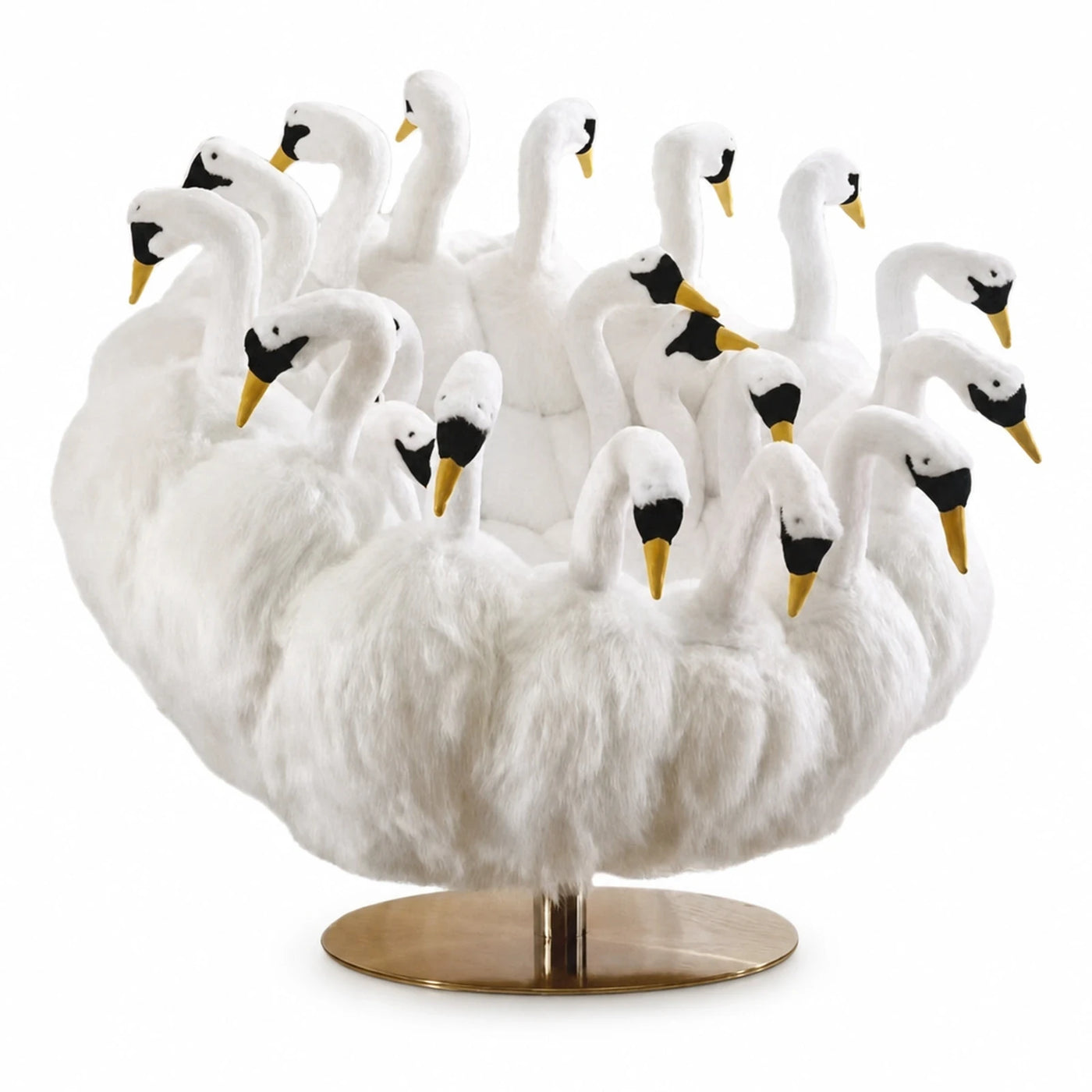 White Swan Boucle Swivel Lounge Chair