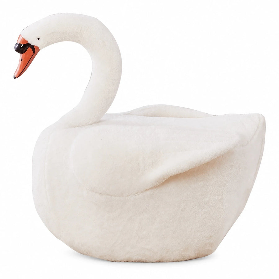 White Swan Shaped Plush Armchair