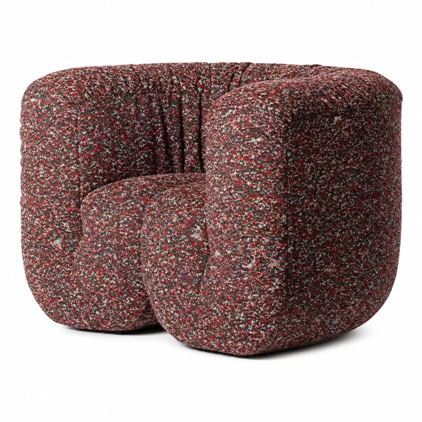 Red Speckled Boucle Lounge Chair