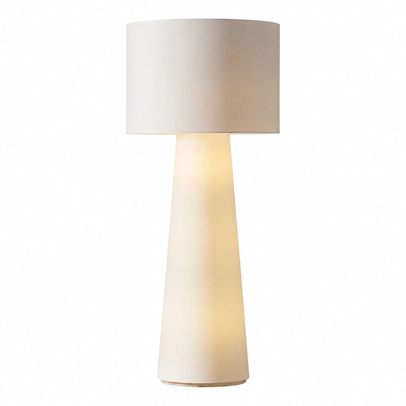 White Ceramic Table Lamp with Fabric Shade