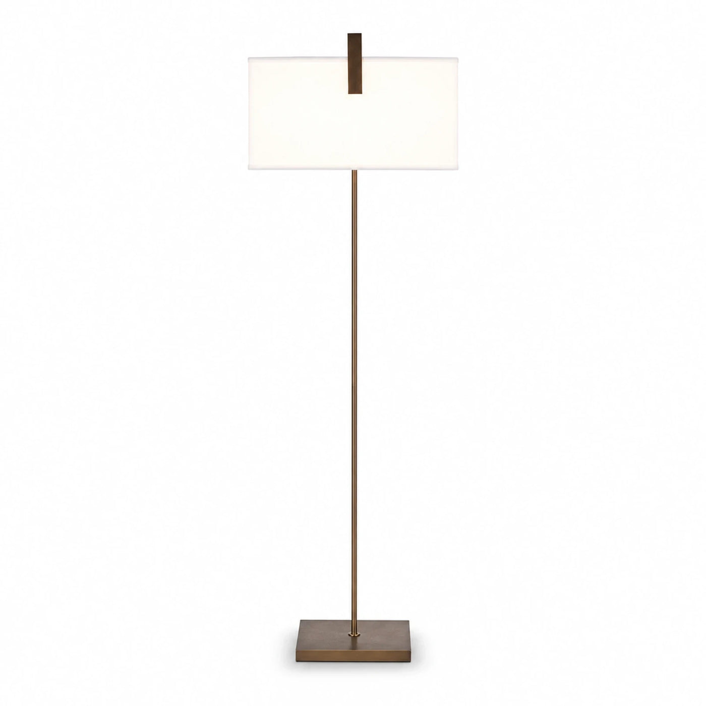 Modern Bronze Floor Lamp with Rectangular Shade