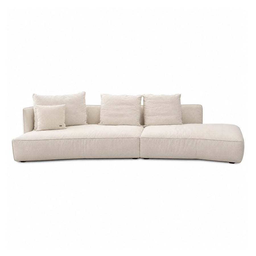 Fabric Linear Cream Modular Sectional Sofa with Chaise Sectionals