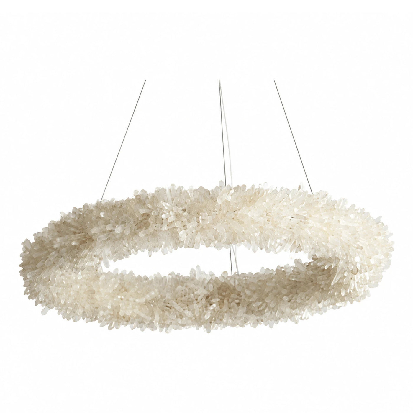 Double Ring Crystal Pendant Light Fixture