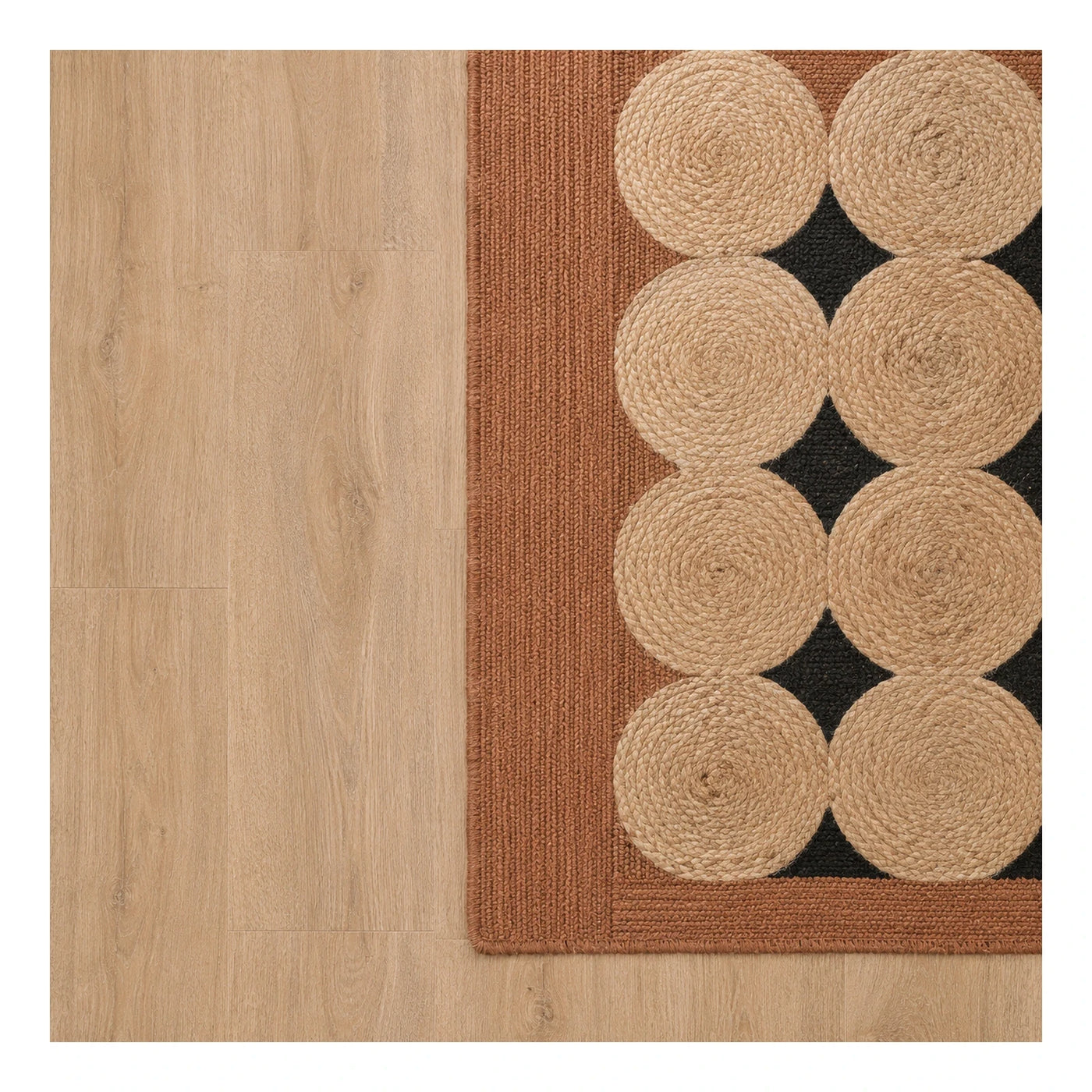 Geometric Circle Pattern Woven Area Rug
