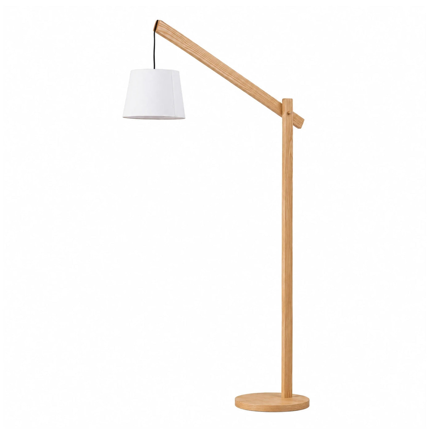 Linear Wooden Floor Lamp with White Shade Floor Lamps