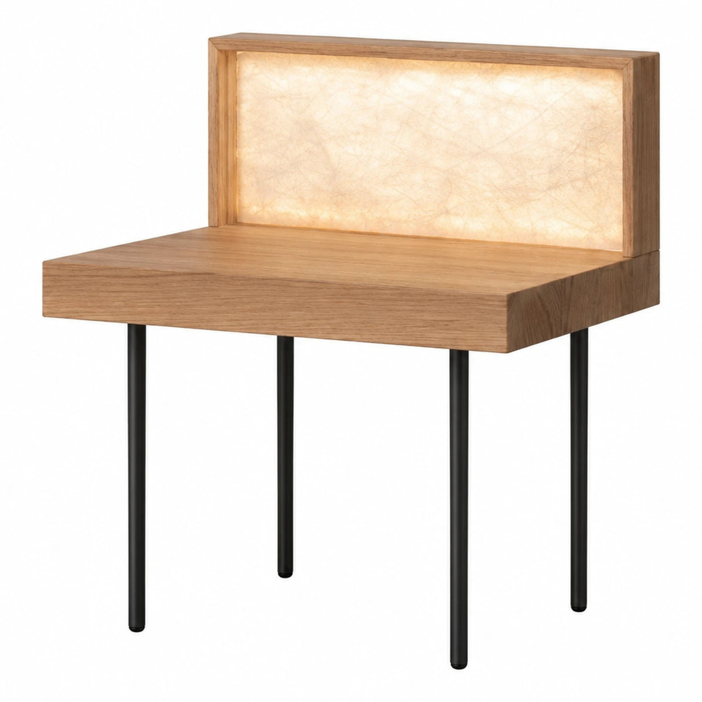 Linear Wooden Console Table with Illuminated Back Panel Console Tables
