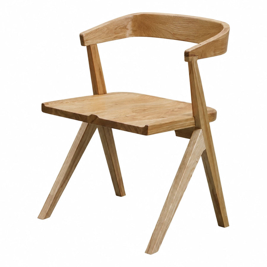 Solid Wood Dining Chair with Curved Backrest