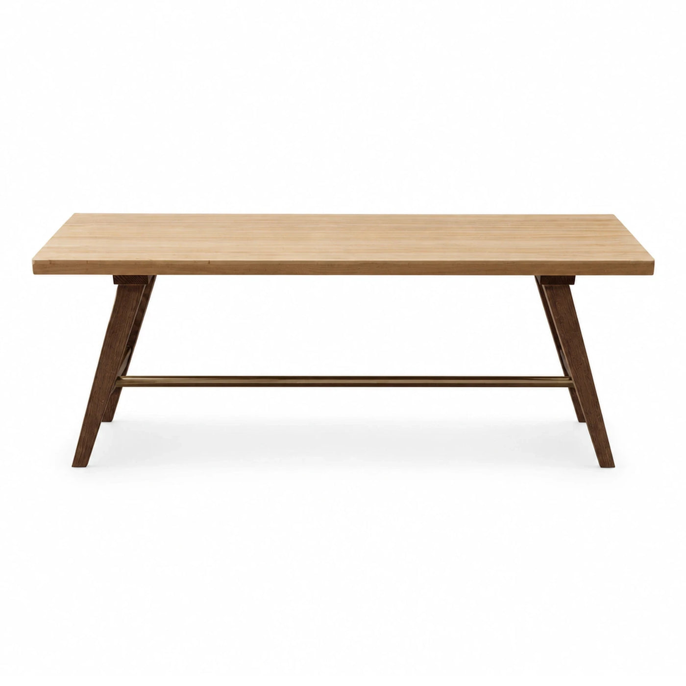 Light Oak Wood Dining Table with Dark Legs