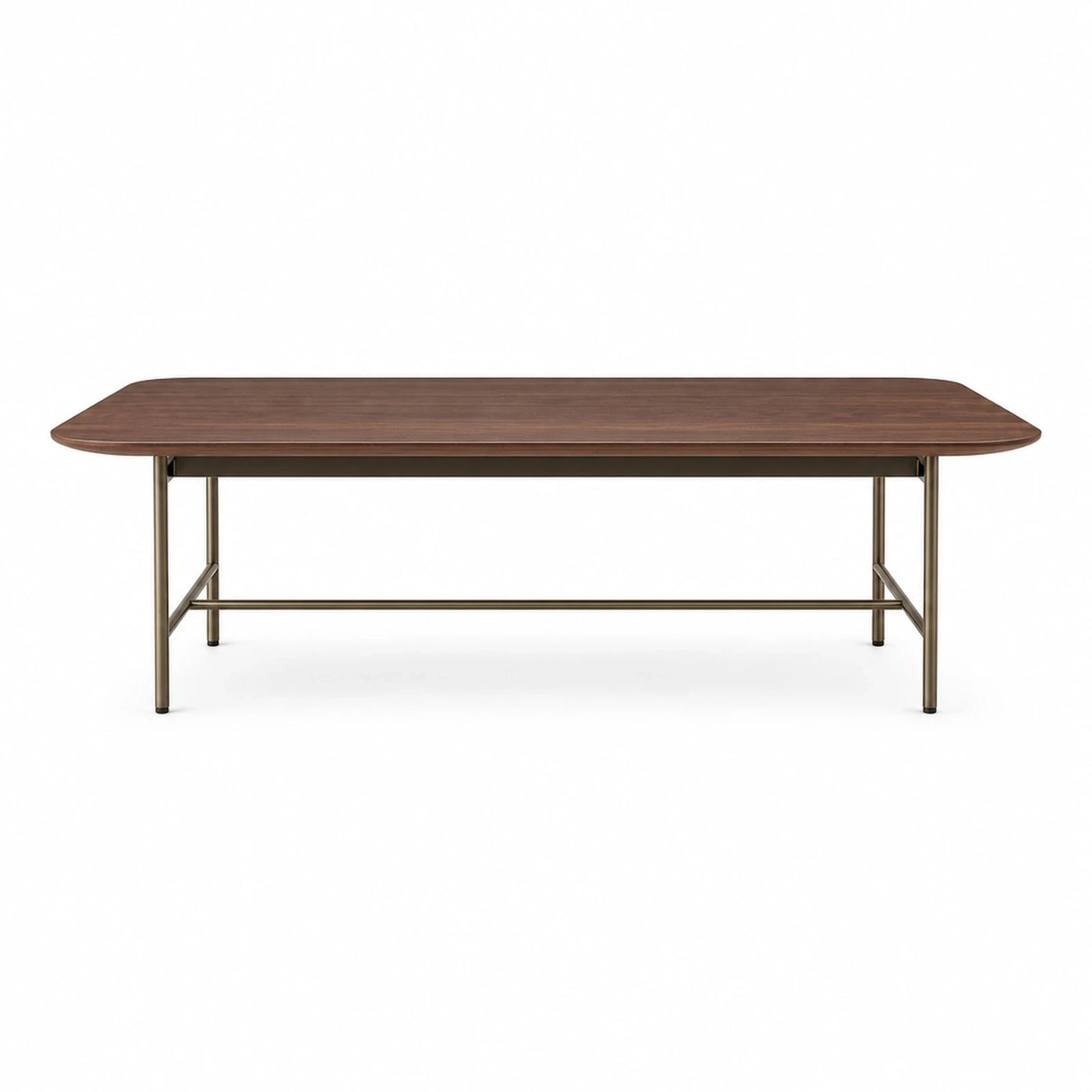 Walnut Wood Top Metal Frame Coffee Table