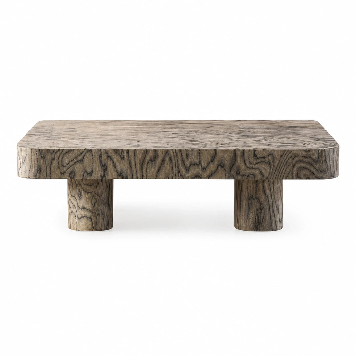 Rustic Wood Coffee Table with Cylindrical Legs