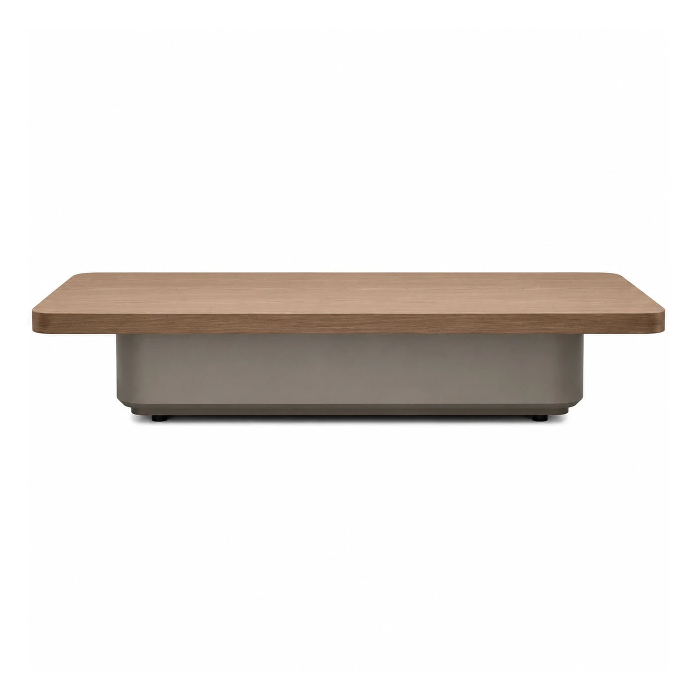 Modern Wood Top Coffee Table with Grey Base