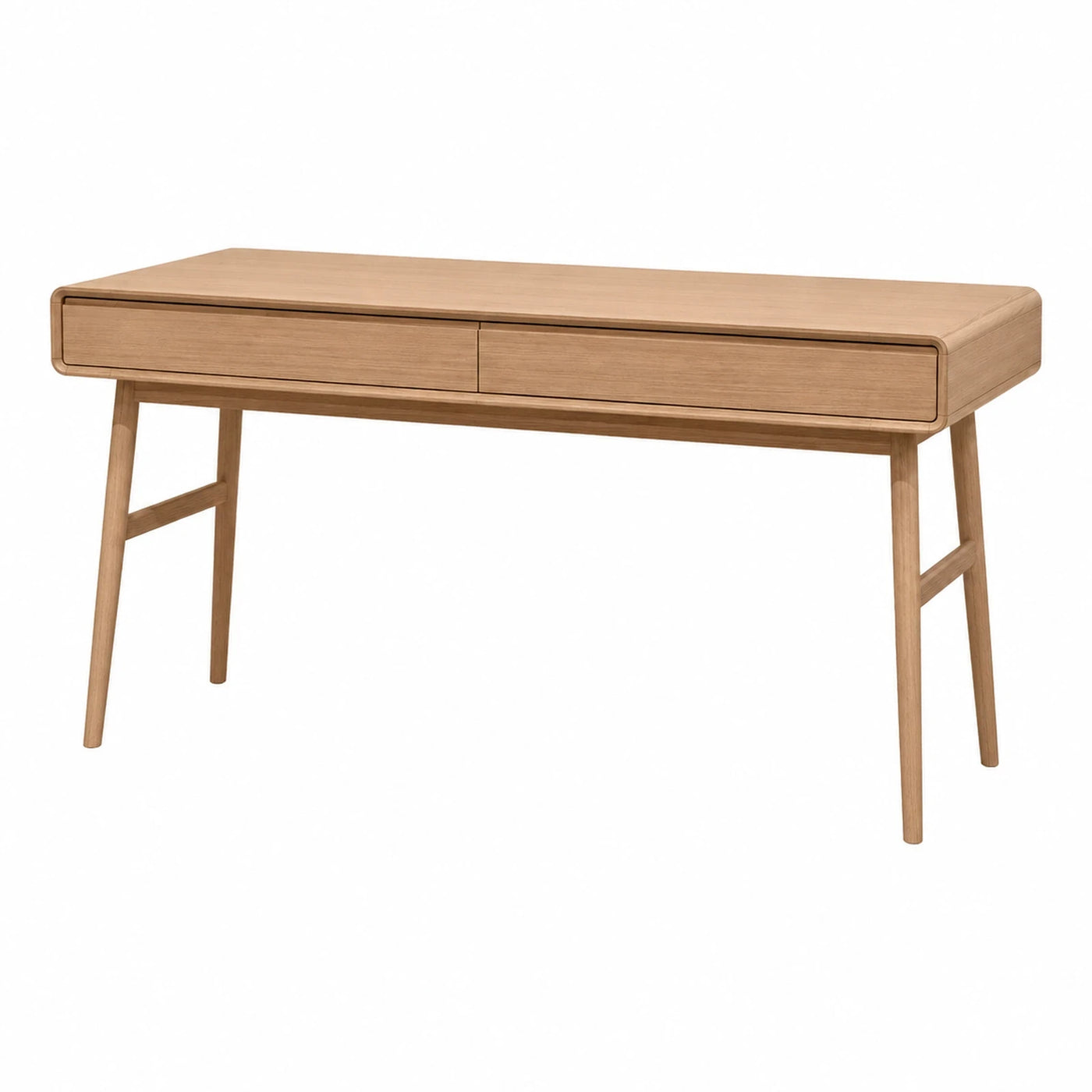 Light Wood Console Table with Two Drawers