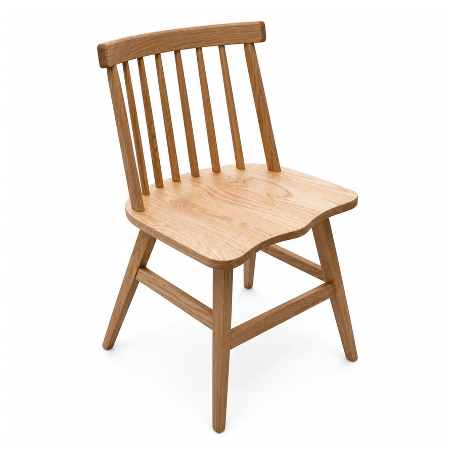 Wide Plank Solid Wood Spindle Back Dining Chair Dining Tables & Seating