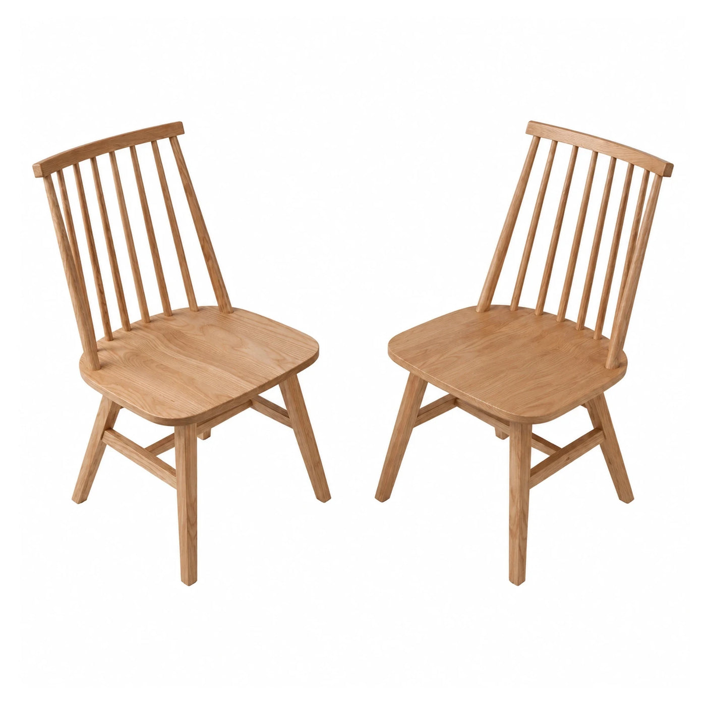 Solid Wood Spindle Back Dining Chairs Set of Two