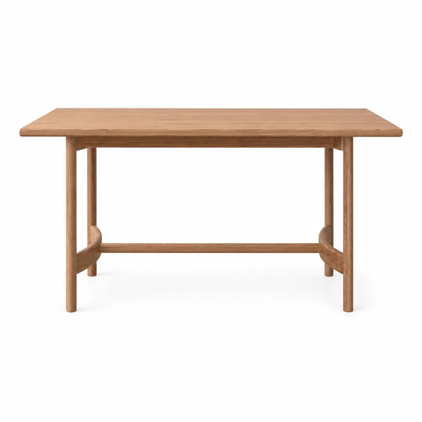 Solid Wood Dining Table with Curved Leg Braces