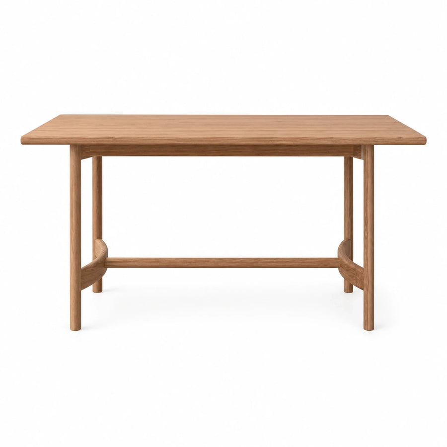 Solid Wood Dining Table with Curved Leg Braces