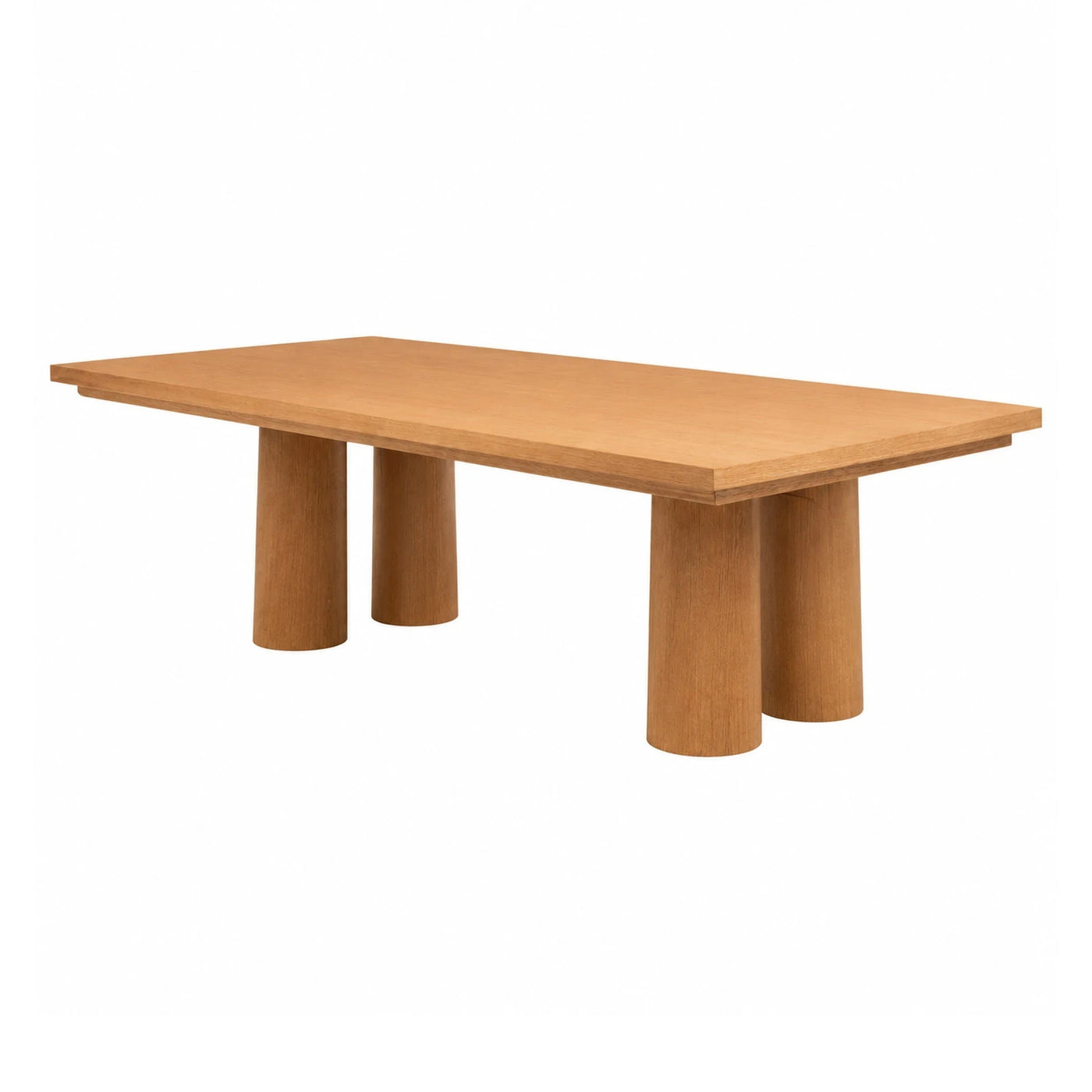 Rectangular Wooden Dining Table with Cylindrical Legs