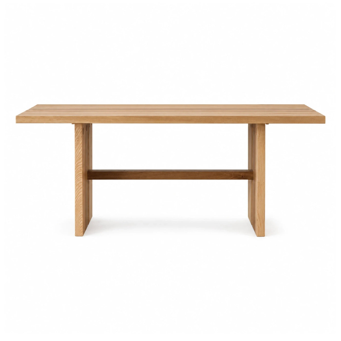 Light Wood Dining Table with Dark Crossbar