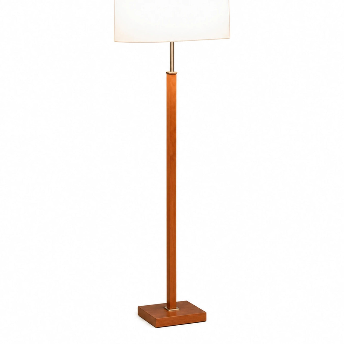 Natural Grain Wooden Floor Lamp with White Shade Floor Lamps