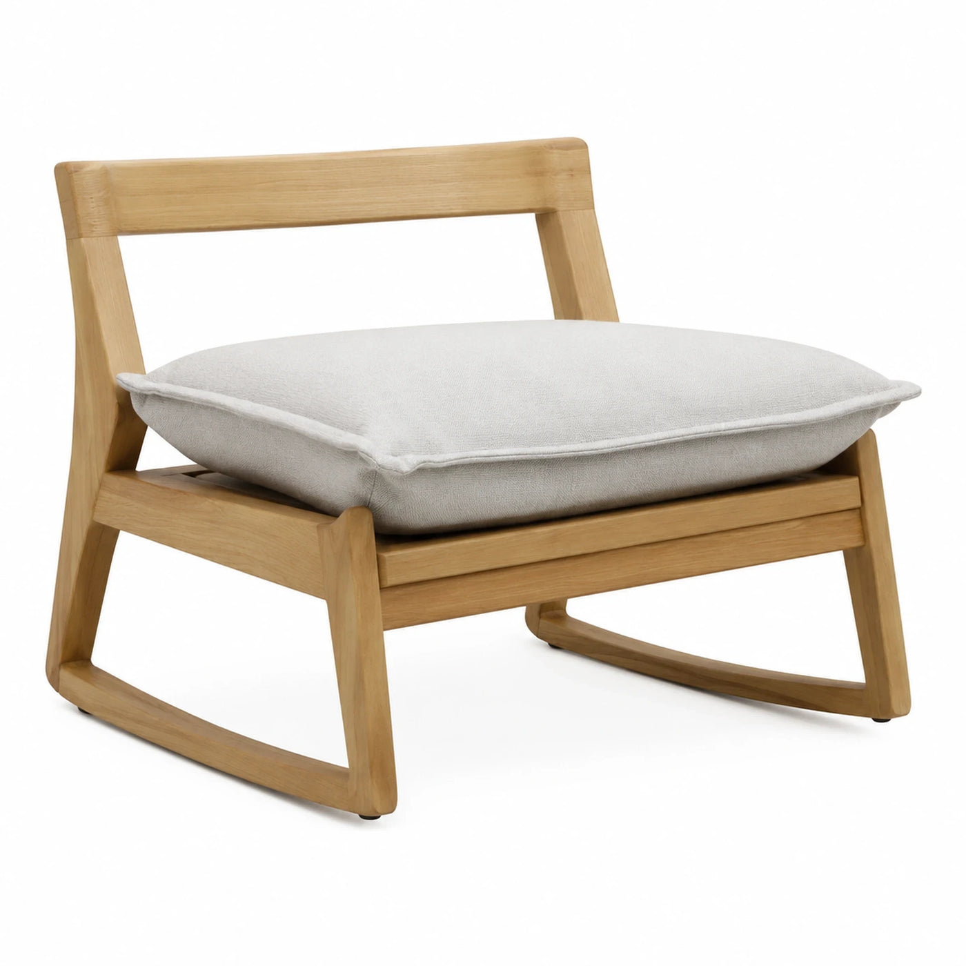 Light Wood Frame Lounge Chair with Cushion