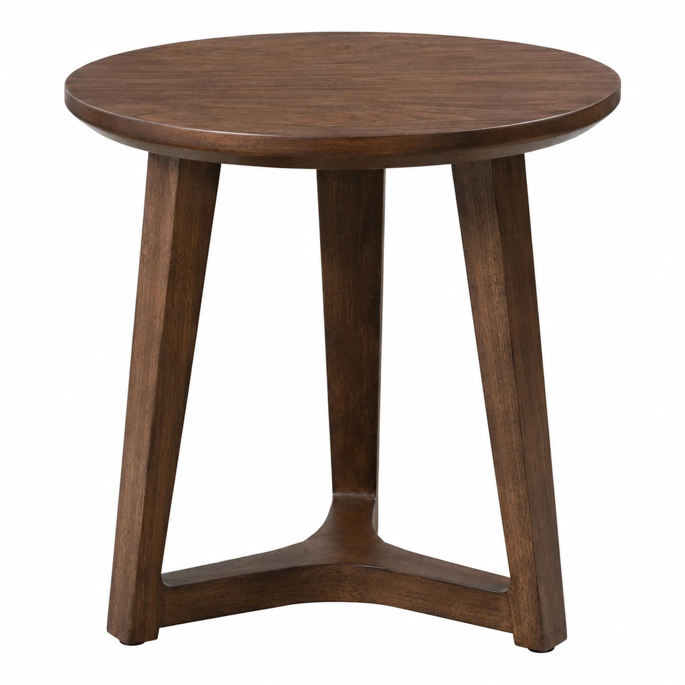 Round Wooden Side Table with Tripod Base
