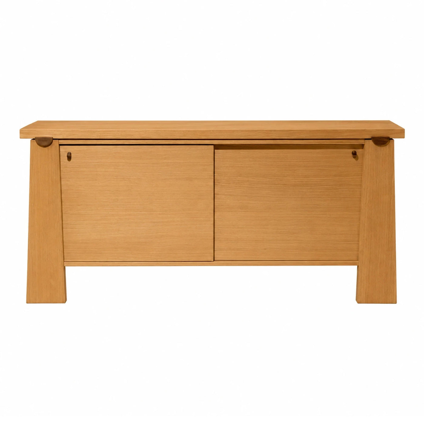 Light Oak Wood Sliding Door TV Stand