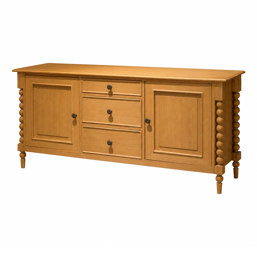 Wooden Sideboard with Turned Legs and Drawers