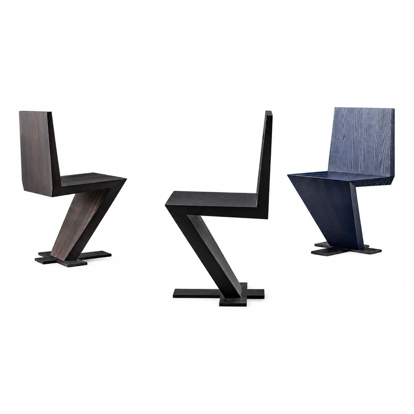 Zigzag Wooden Dining Chair Set