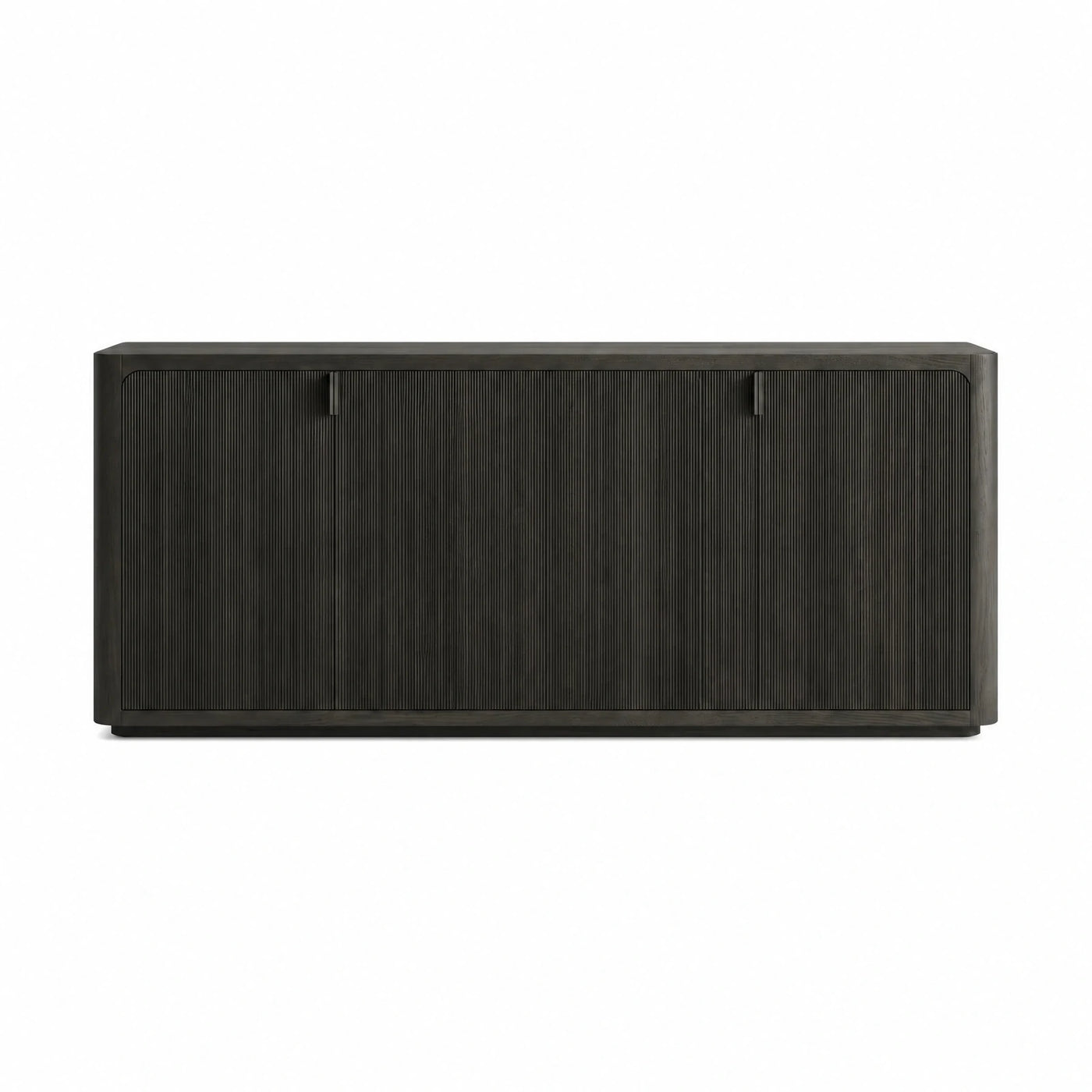 Dark Wood Fluted Sideboard Cabinet