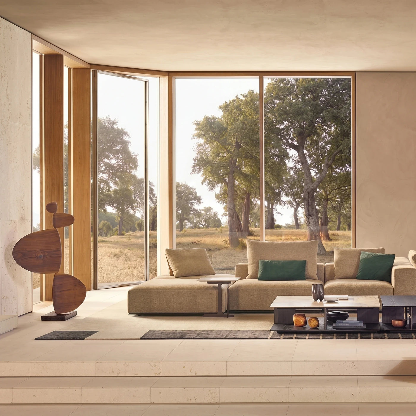 Warm Modern Living Room Scene