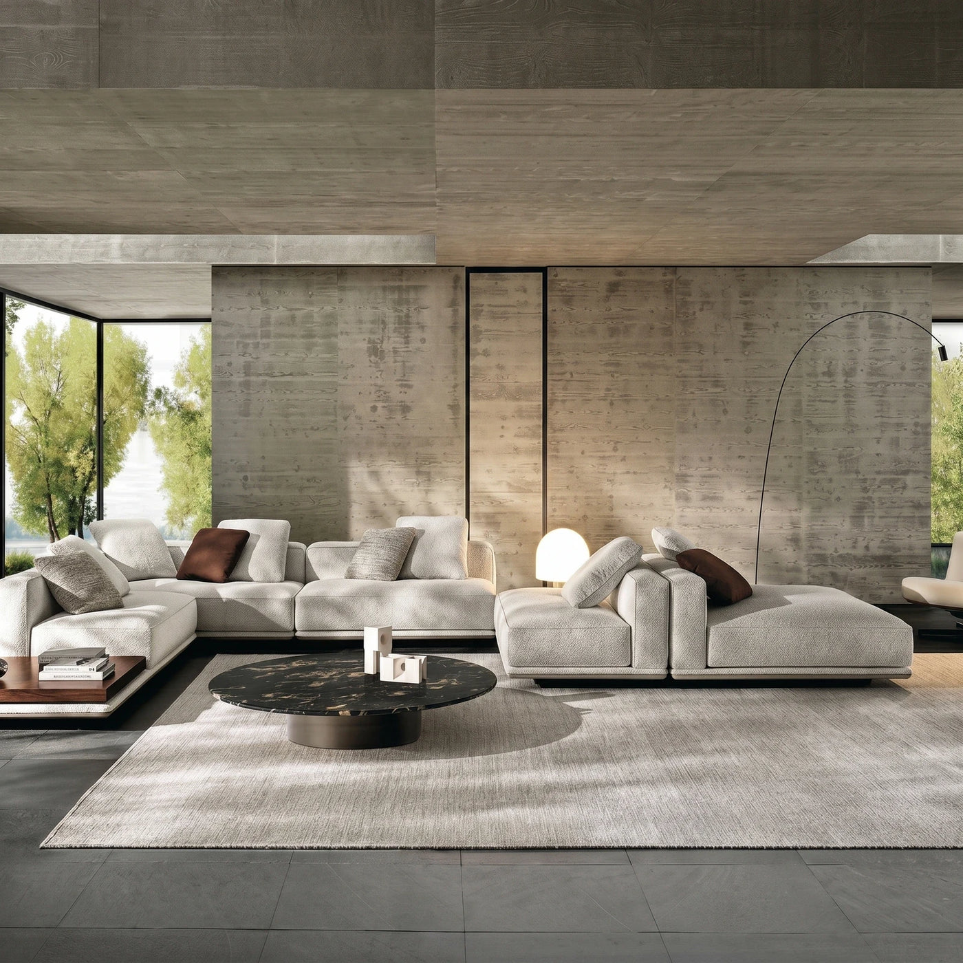 Modern Concrete Living Room
