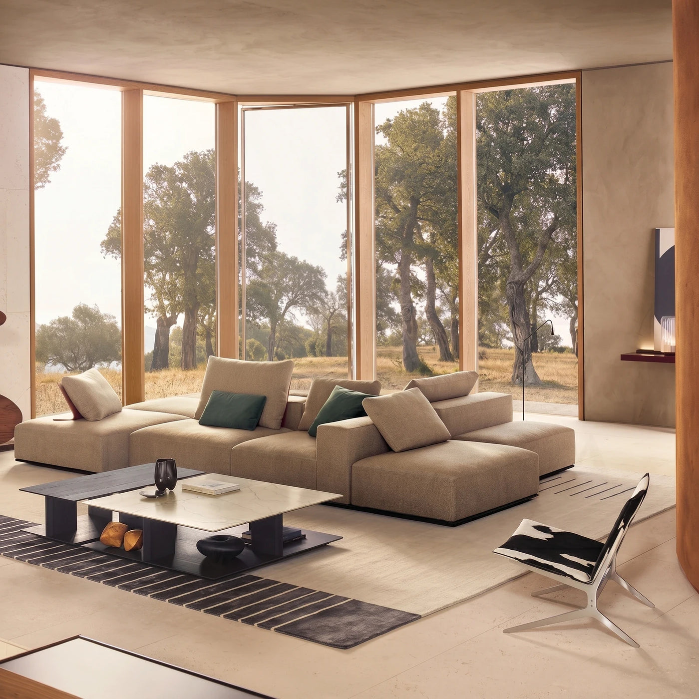 Modern Beige Modular Living Room Scene