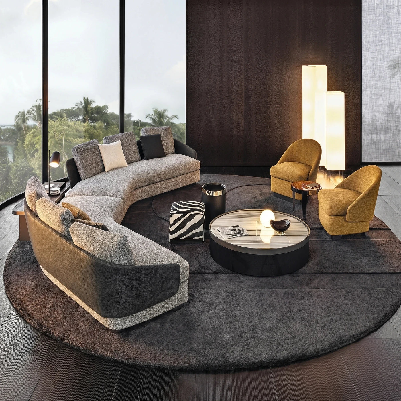 Modern Curved Lounge Setting
