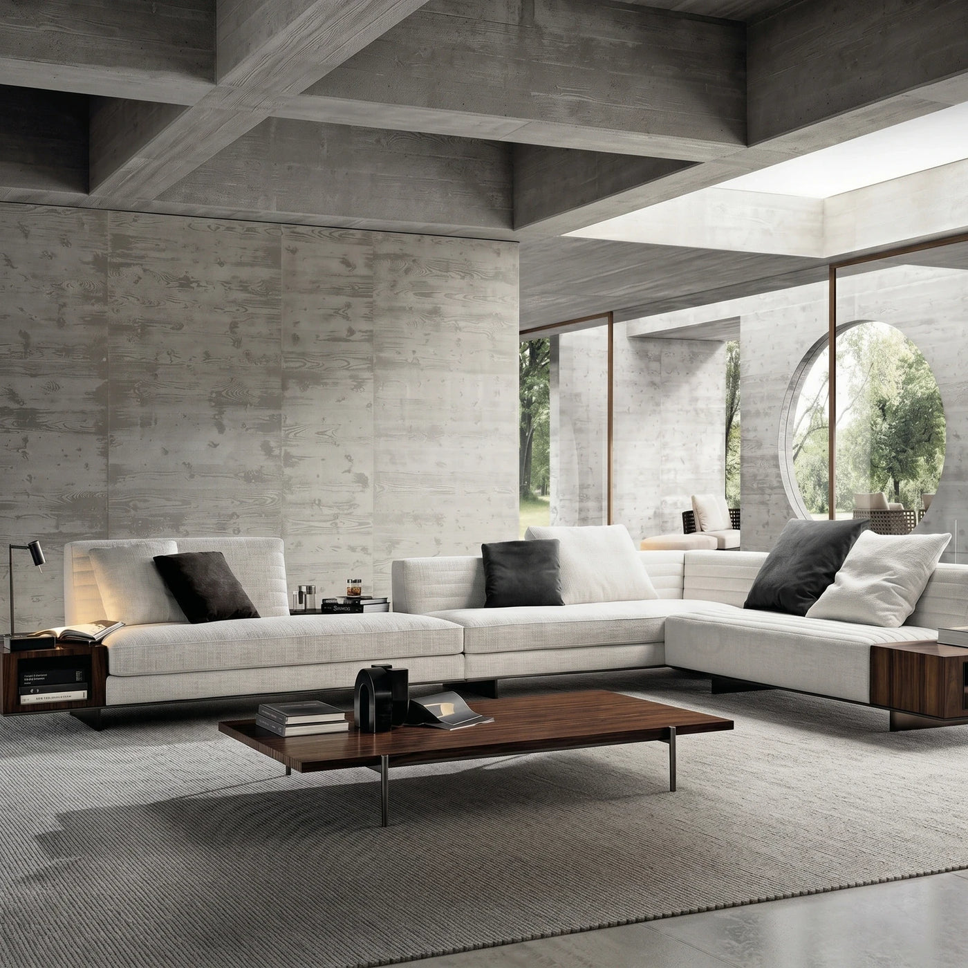 Modern Minimalist Concrete Living Room