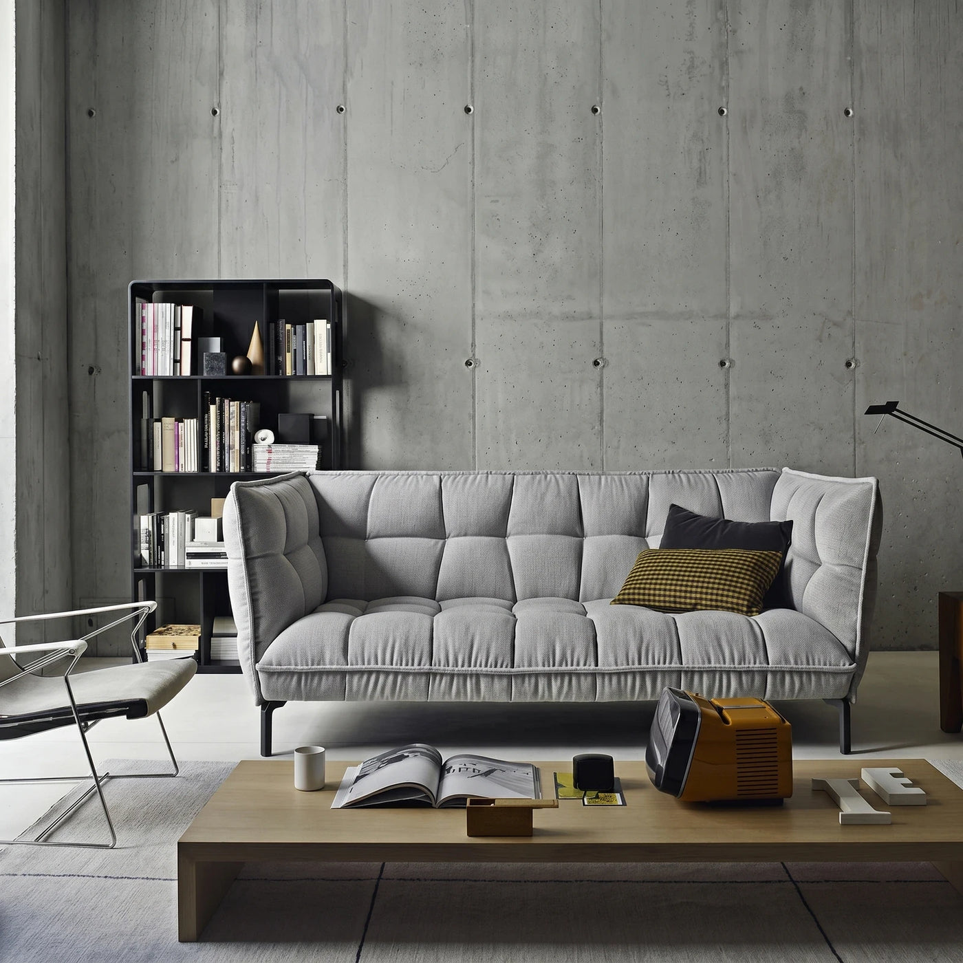 Modern Grey Sofa in Industrial Loft