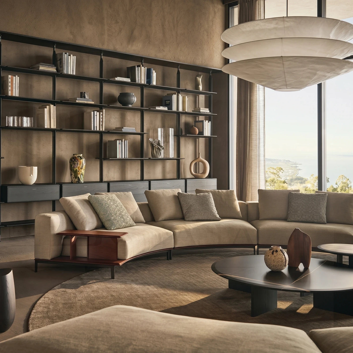 Contemporary Curved Sofa Living Space