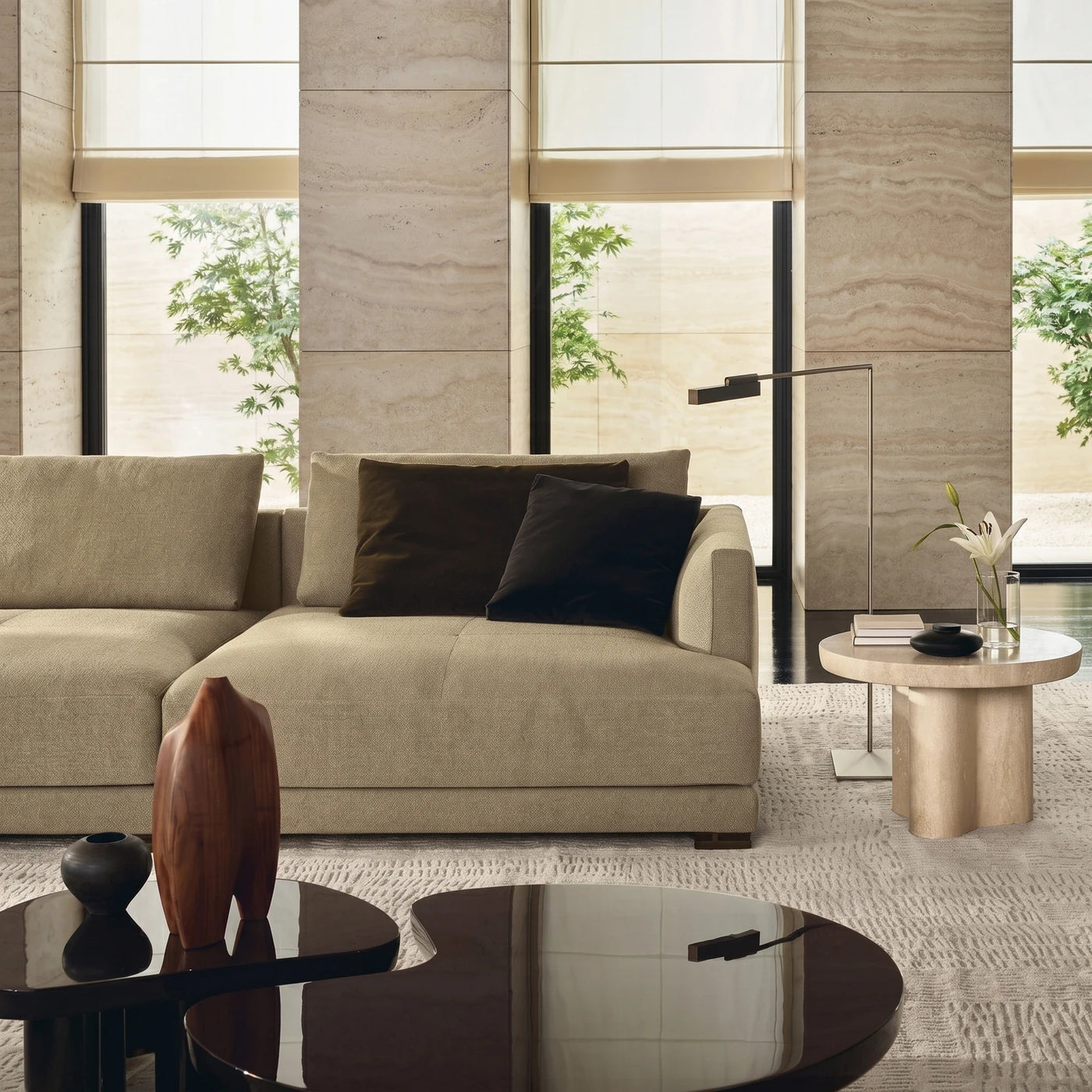Modern Neutral Stone Living Room