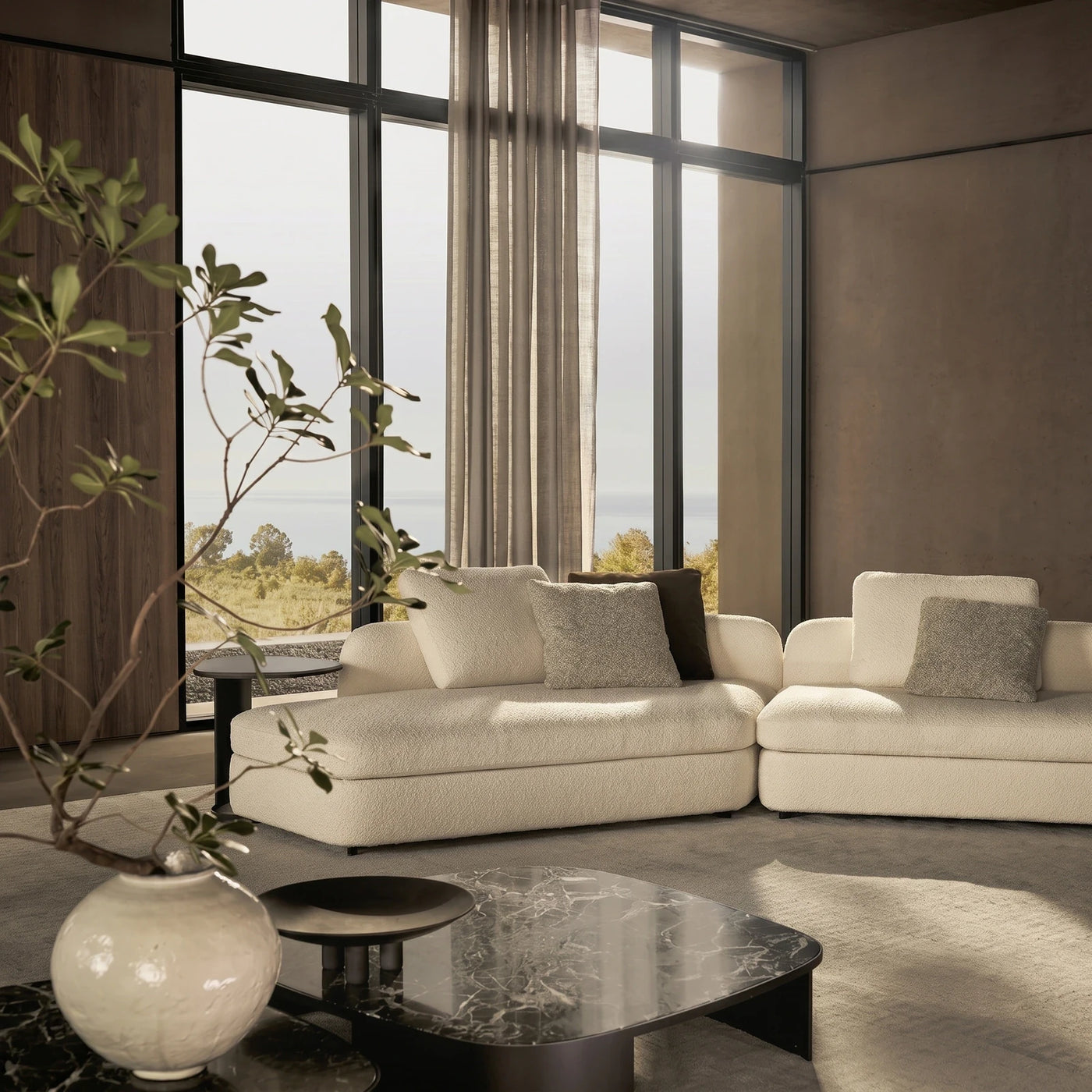 Modern Cream Modular Sofa Scene