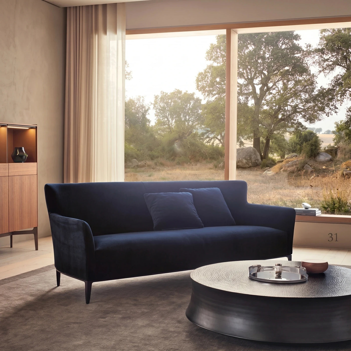 Contemporary Blue Sofa Living Room