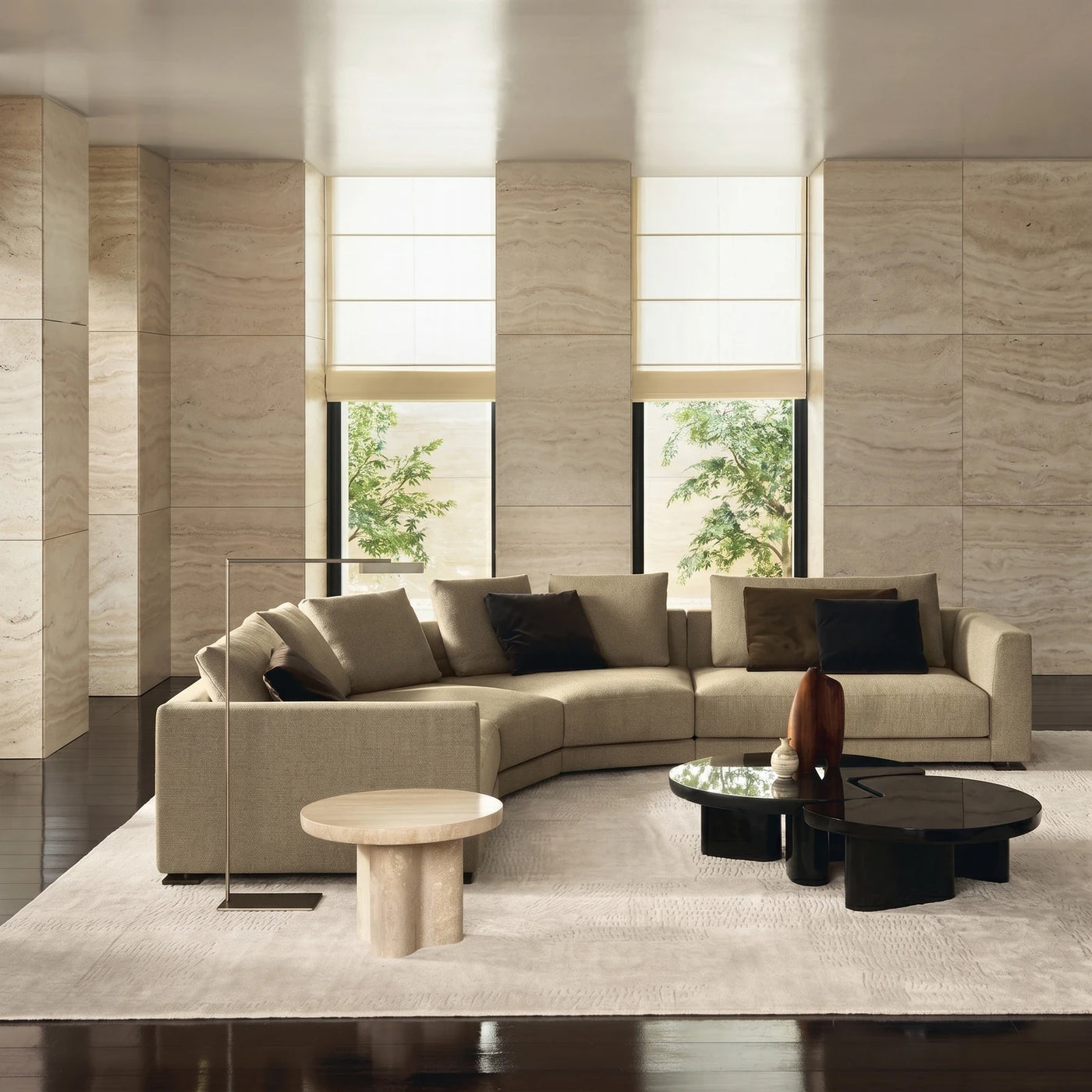 Modern Curved Sectional Living Room
